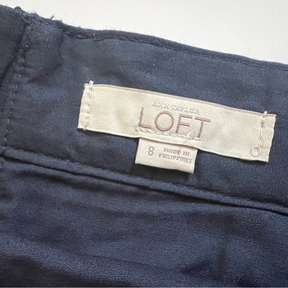 Ann Taylor Loft Lace Crochet Eyelet Pencil Skirt in Navy Blue Size 8 - Picture 6 of 8